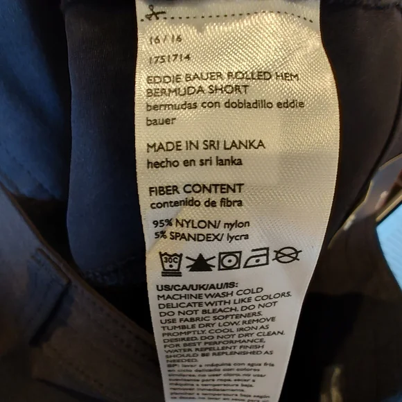 NWT Women's Eddie Bauer Black Rolled Hem Bermuda Shorts, Adjustable, UPF50 - Picture 7 of 9